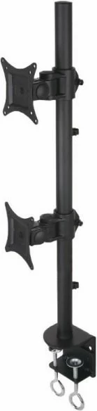 Namizni nosilec za dva monitorja Techly 020690, 13-27 palcev, jeklo, črn