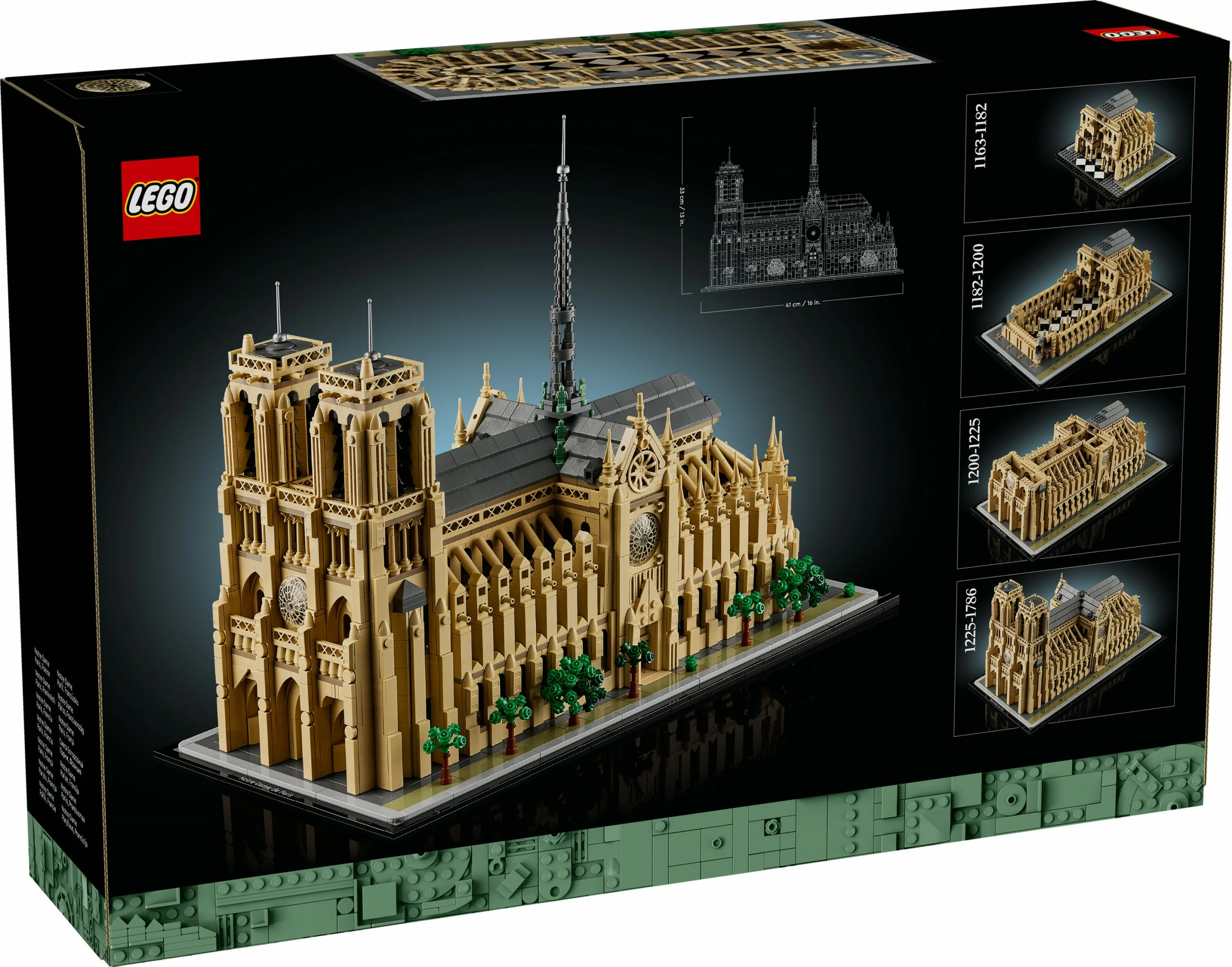 Model Notre-Dame de Paris, LEGO Architecture, 4383 kosov, plastika, večbarven