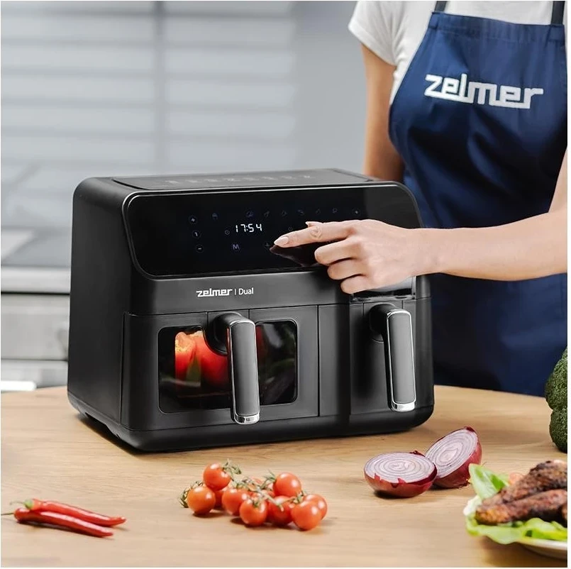 Friteza na vroči zrak Zelmer ZAF9000 Dual, 9.000, črna