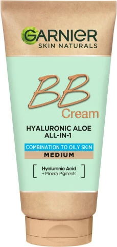 BB krema z hialuronsko kislino in aloe Garnier Hyaluronic Aloe All-In-1 za mastno in mešano kožo, porjavela, 50 ml