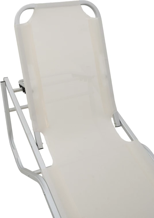 Ležalnik iz aluminija, zložljiv, iz textilena, svetlo bež, 56x188x30 cm - Dessie