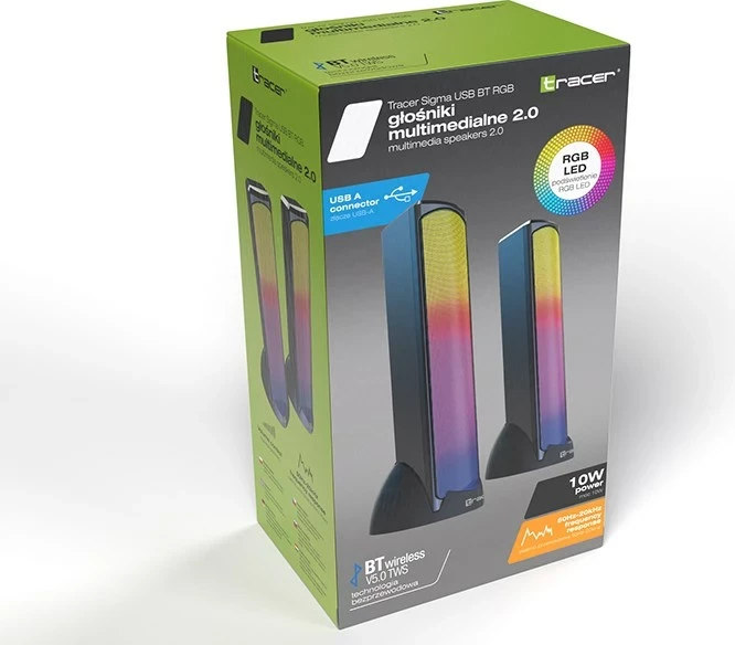 Zvočniki Tracer Orlando 2.0 Sigma, 10 W, RGB