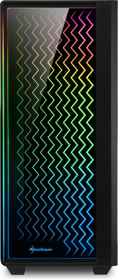 Ohišje RGB LIT 200 Sharkoon, Midi Tower, ATX, Micro ATX, Mini-ITX, črno