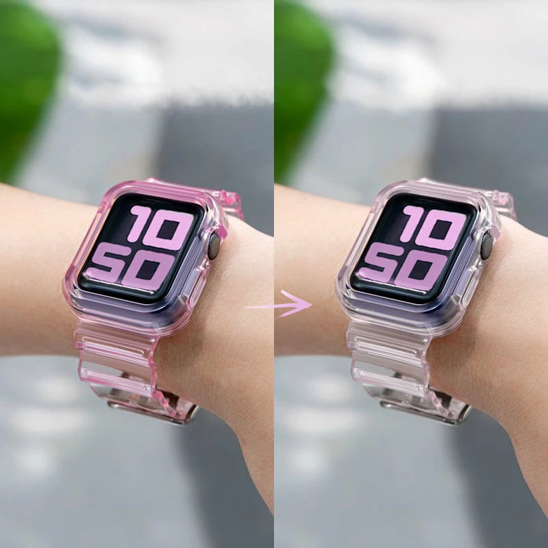 Zaščitni ovitek in pašček Hurtel za Apple Watch 42mm, rožnat
