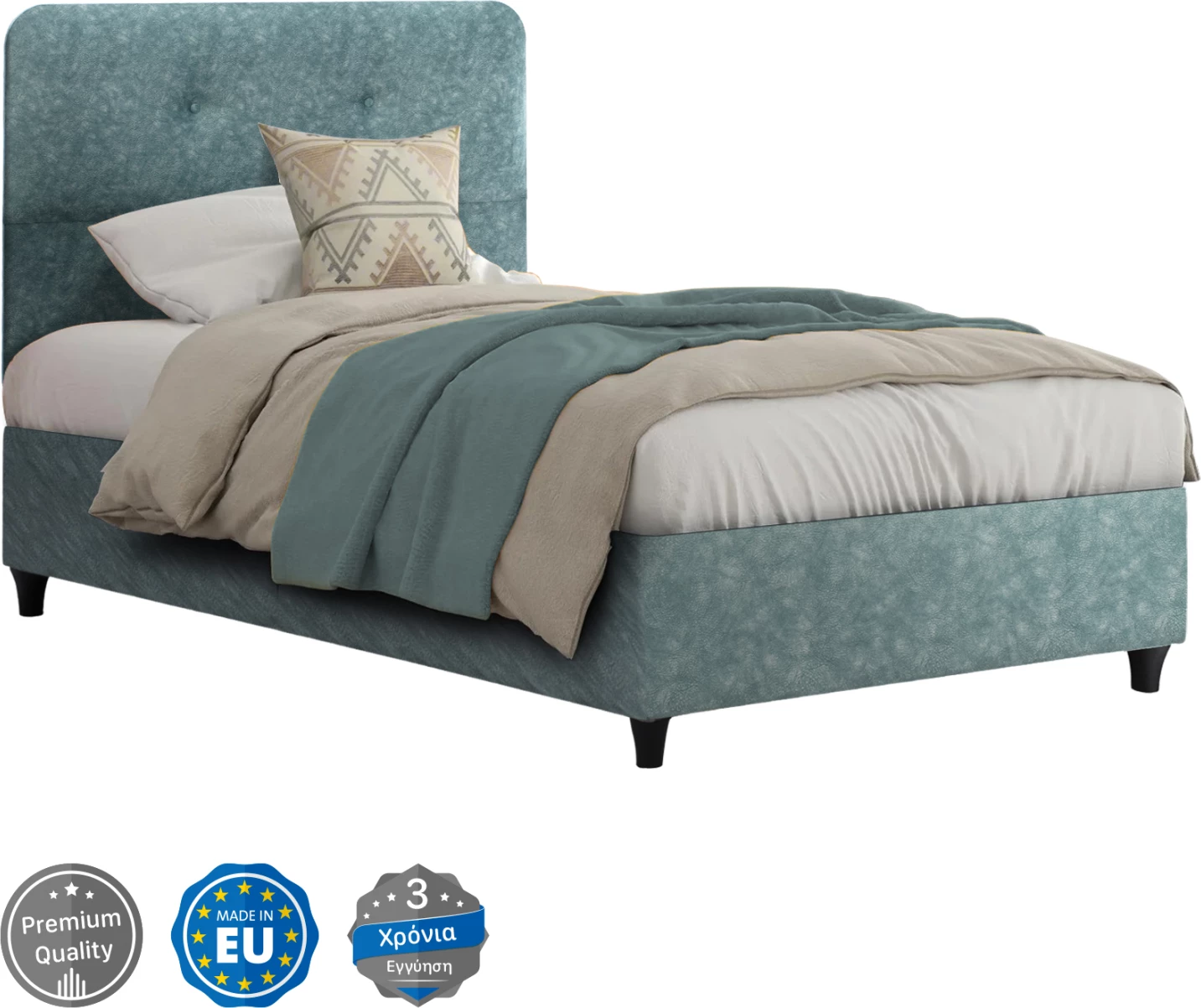 Postelja DOLORES FH649.27 T.NUBUCK tkanina svetlo zelena 90x200