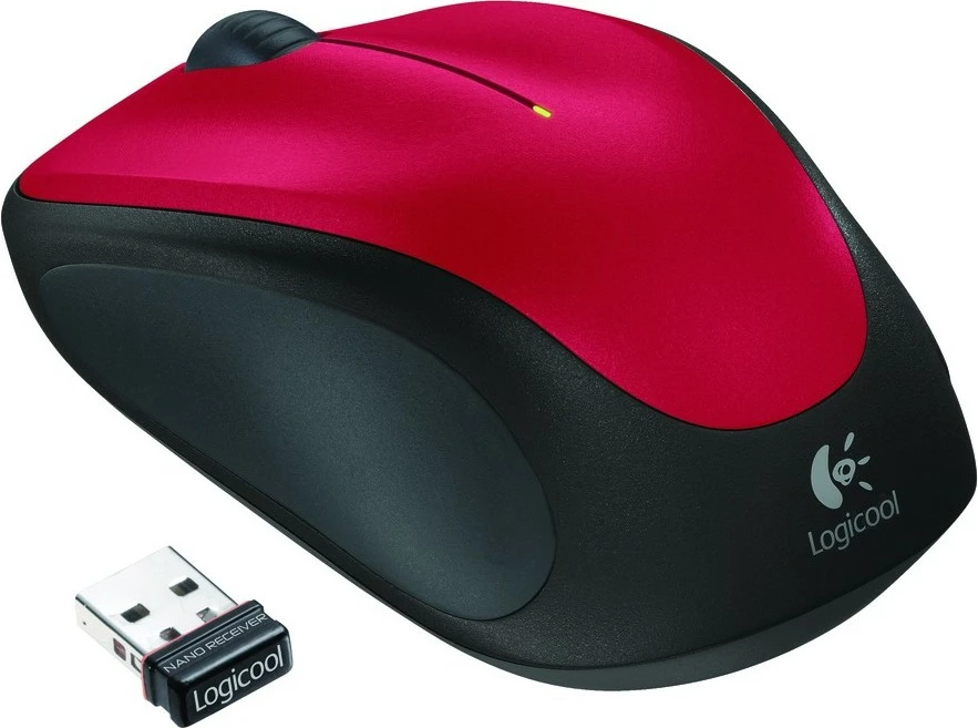 Optični brezžični miška Logitech M235, črna, rdeča