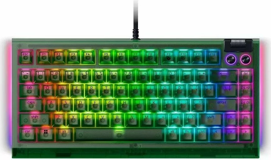 Mehanska tipkovnica 75% Razer BlackWidow V4, Phantom Green, RGB, US