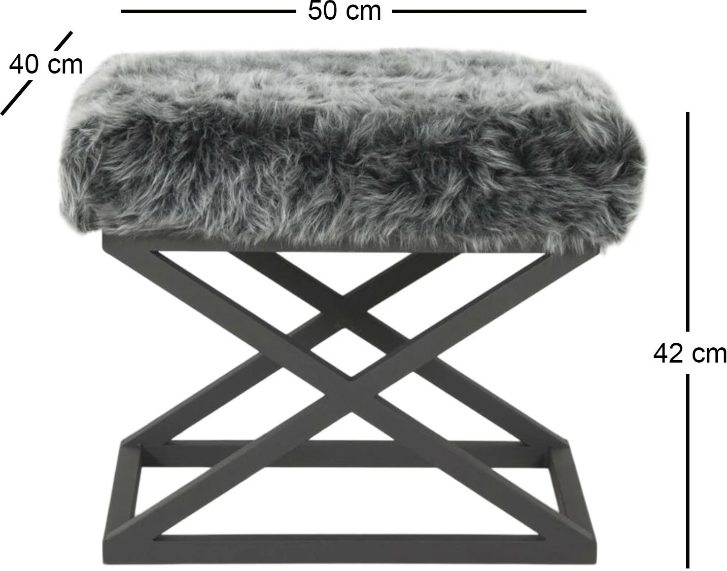 Puf iz pliša Capraz, Puf Atelier del Sofa, črn, siv