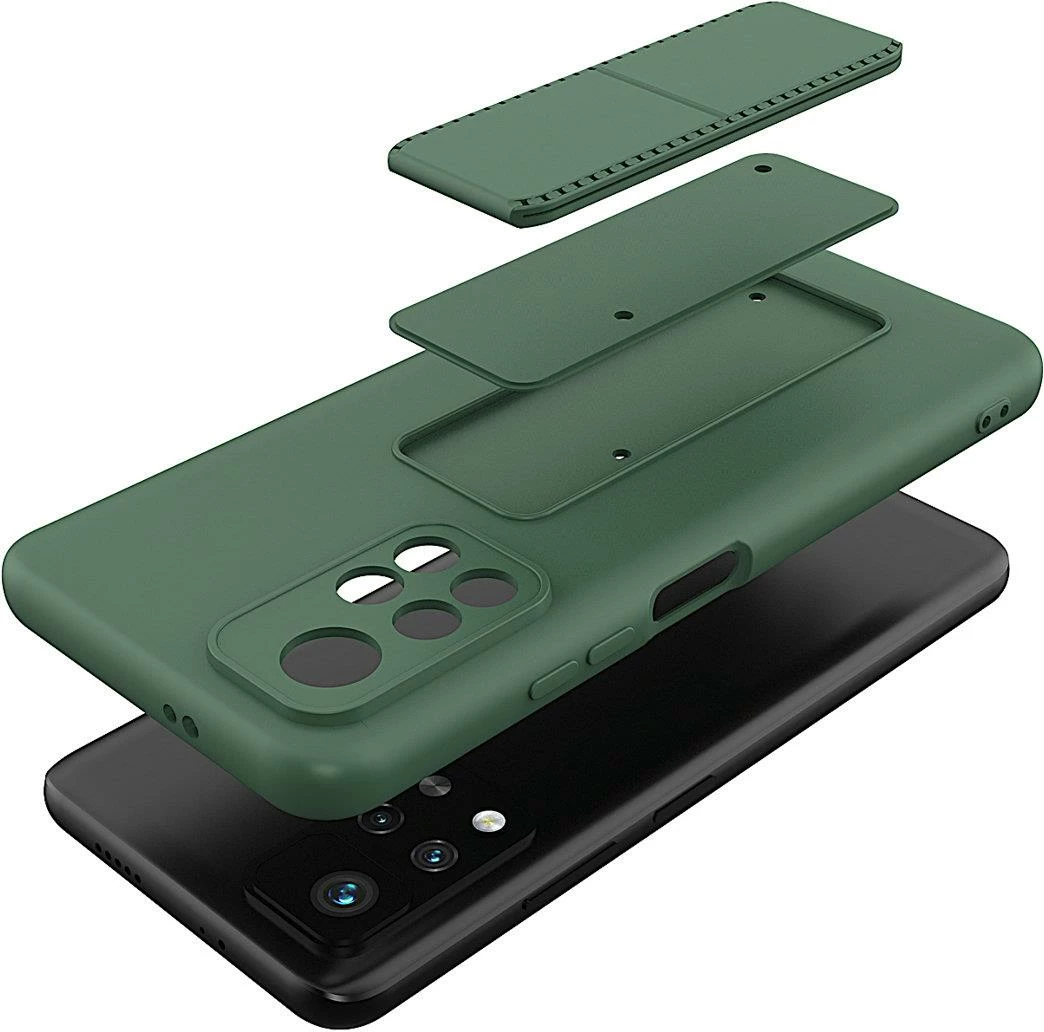 Ovitek z oporo za Xiaomi Redmi 10, Wozinsky Kickstand Case, silikon, rdeč