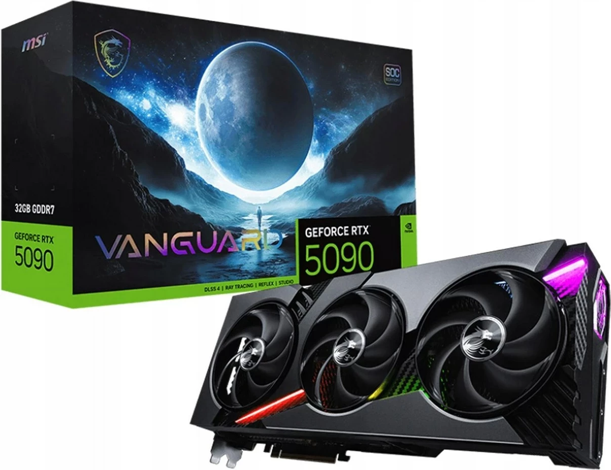 Grafična kartica MSI RTX 5090 32G VANGUARD SOC, 32 GB, črna
