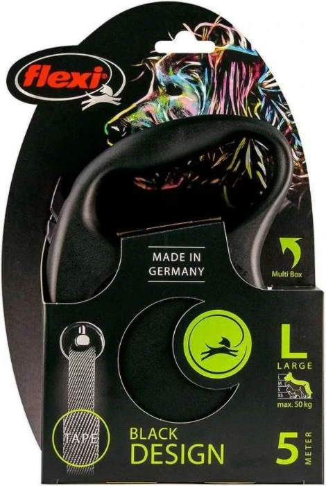 Vlečni povodec Flexi, 5 m, črn