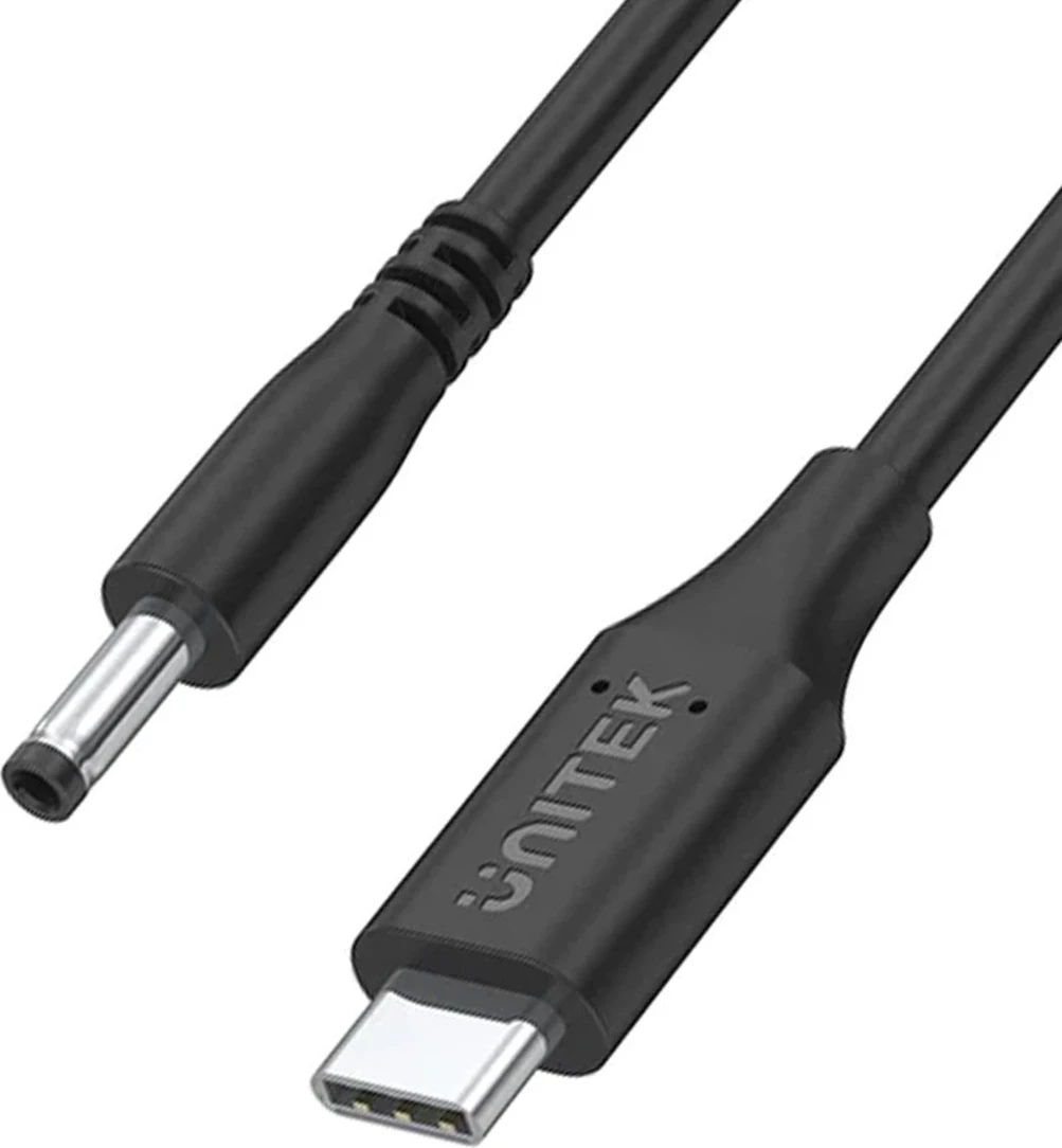 Napajalni kabel 65W USB-C na DC 4,0mm za Lenovo Unitek, črn