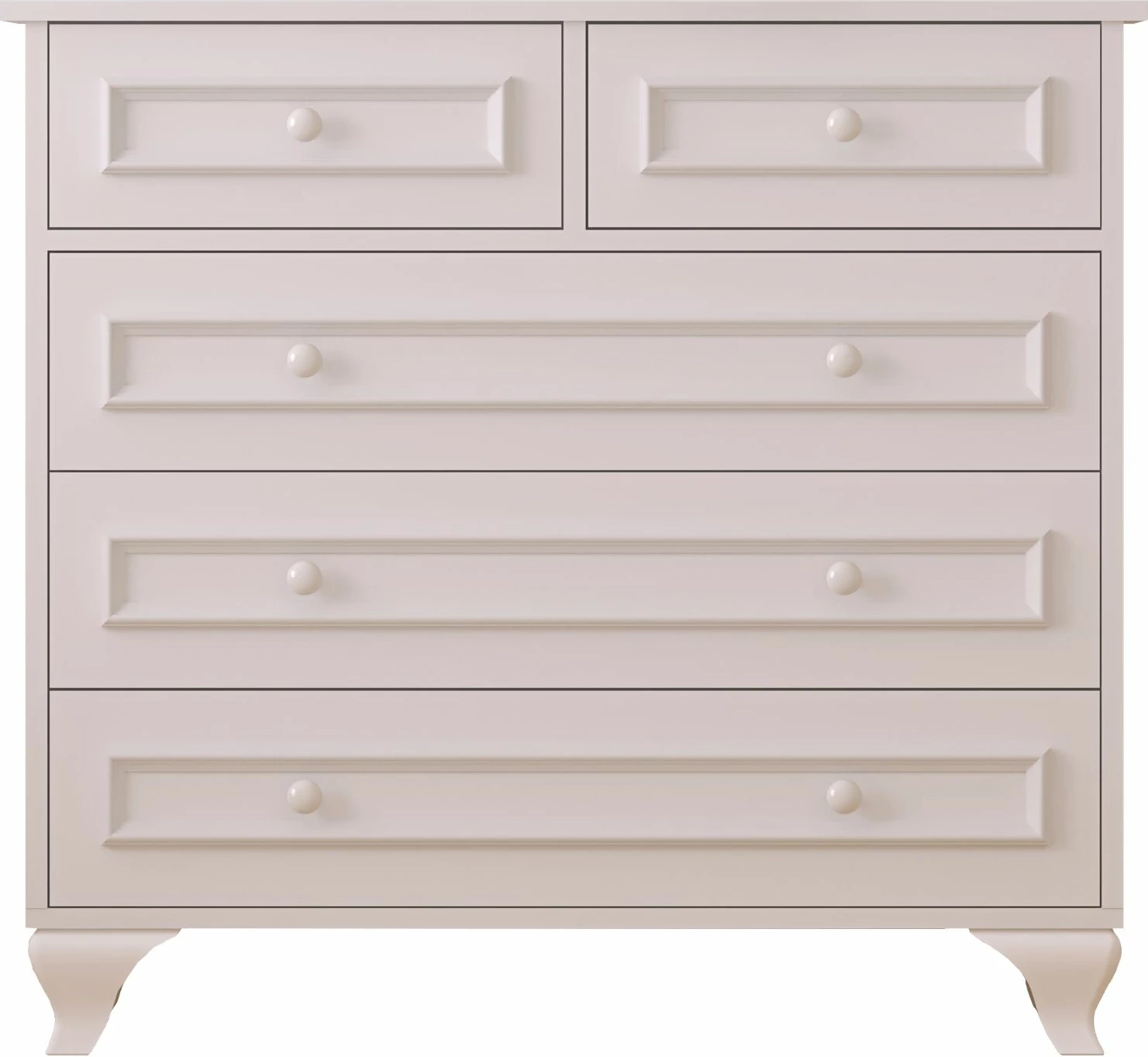 Komoda v mat beli barvi Skye Decor, RB-186-06