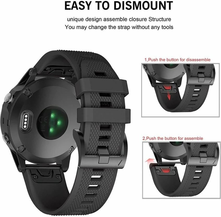 Trak Tech-Protect Smooth za Garmin Fenix 5/6/6 Pro/7, črn