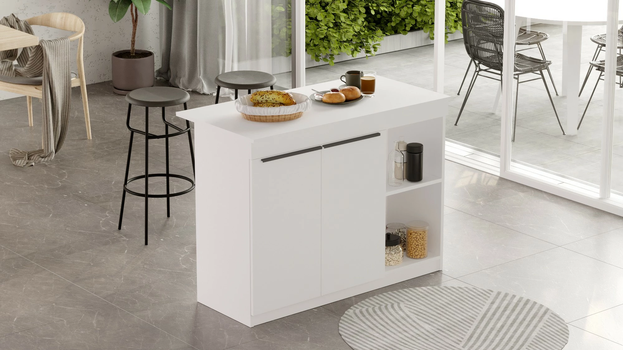 Kuhinjska miza Hanah Home OR2-W, bela
