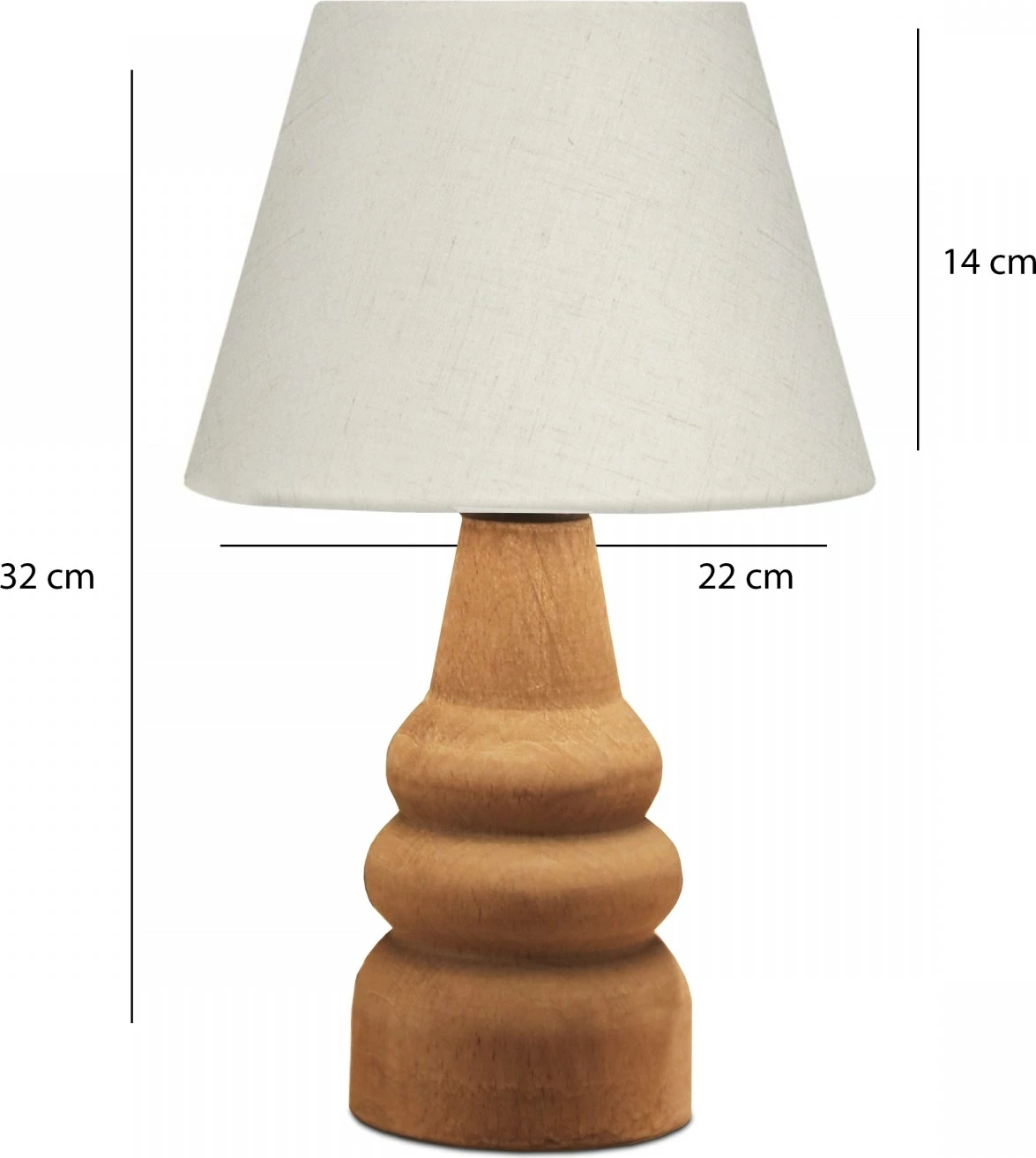 Namizna svetilka z lesenim ogrodjem, kremen abažur Opviq AYD-3562