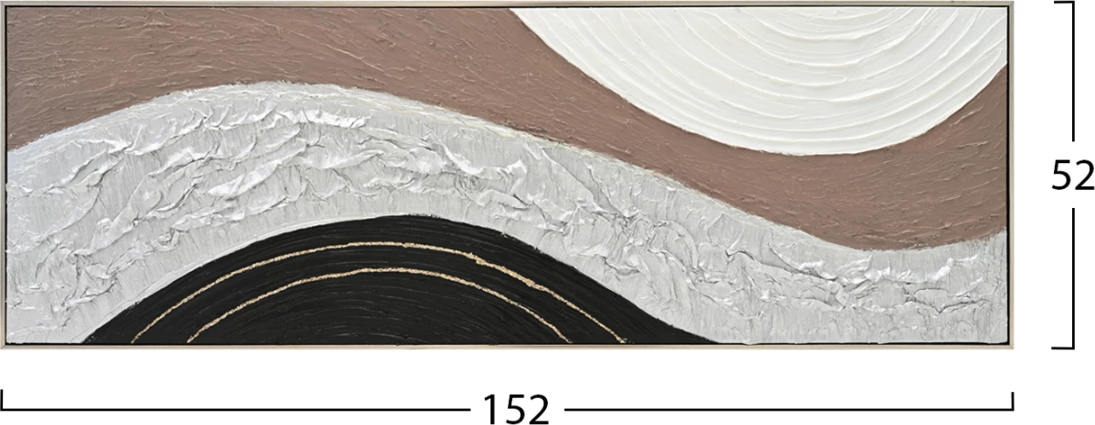 Stenska slika abstraktna FH4552.02 bež PS okvir-platno-ročno izdelana 152x4.5x52Hcm