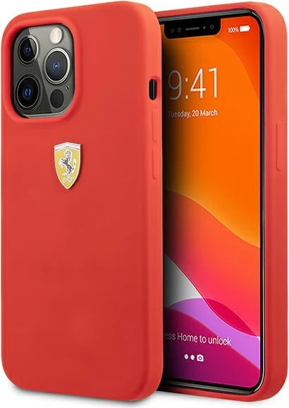 Zaščitna silikonska zaščita Ferrari FESSIHCP13XRE za iPhone 13 Pro Max 6,7", rdeča