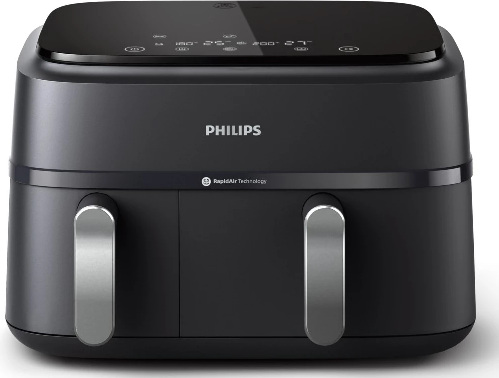 Friteznik na vroč zrak Philips 3000 NA351/00, Dual Basket, srebrn