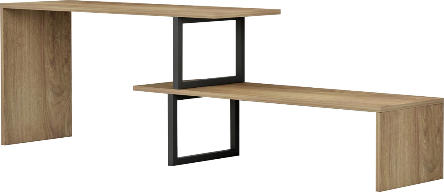 Raztegljivo pohištvo za TV BRIGGITE FH8893.11 iz melamina v sonama barvi - črne kovinske noge 110-160x30x45Hcm