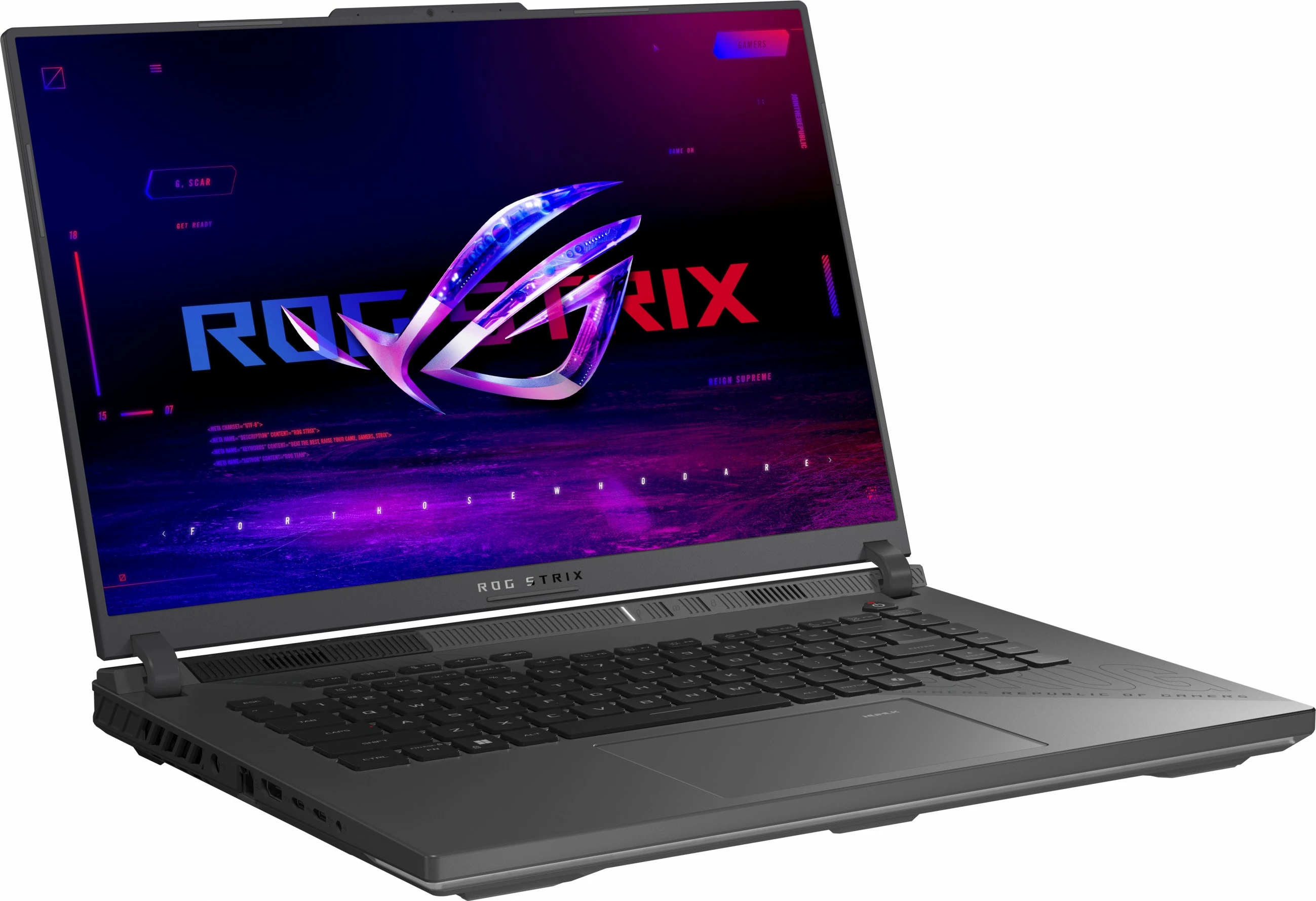 Gaming prenosnik ASUS ROG Strix G16 G614FM-RV027W, R9-9955HX, RTX5060, 16 GB RAM pomnilnik, 1 TB SSD, siv