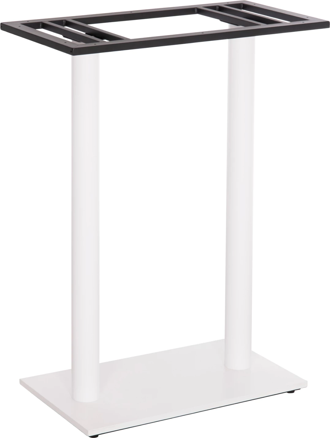 Podnožje za barsko mizo, dve nogi, kovina, mat bela, 80x40x108 cm