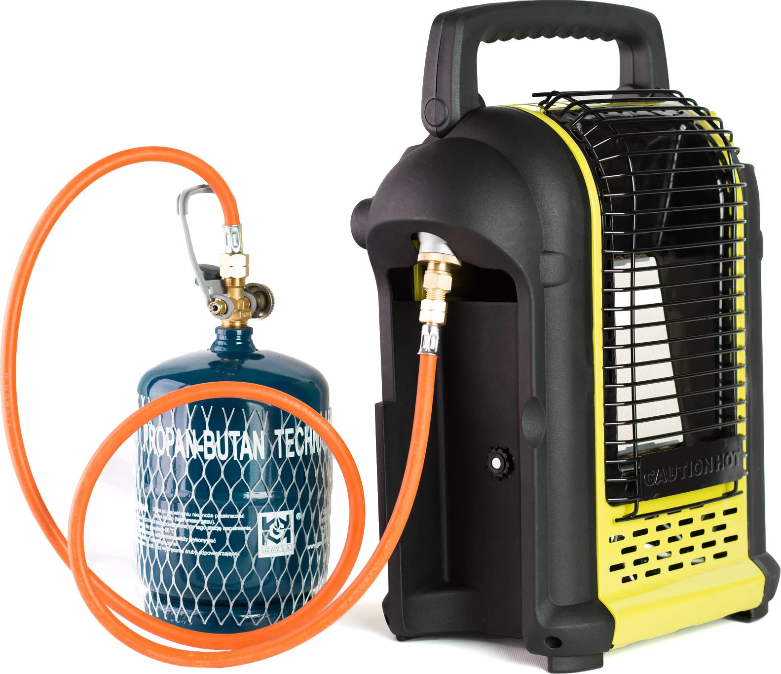 Regulator za turistične plinske jeklenke z 1,5 m cevjo, oranžen — Meva U4754-B