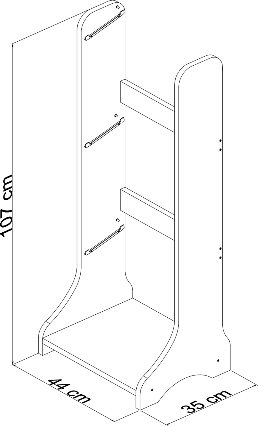 Pohištvo za shranjevanje FRED FH18208.01 belo melamin 44x35x107H cm