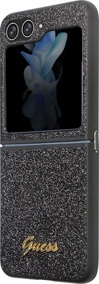 Zaščitni ovoj z bleščicami Guess za Samsung Galaxy Z Flip 5, črn