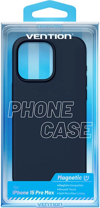 Ovitek za telefon za iPhone 15 Pro Max Vention KUFL0-40, silikonski, MagSafe, moder