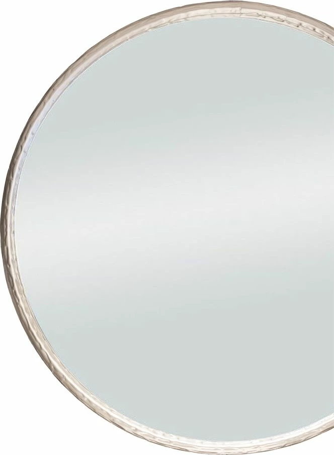 Okroglo ogledalo Coin, kovinski okvir, mat srebrna, 71,5x71,5x6 cm