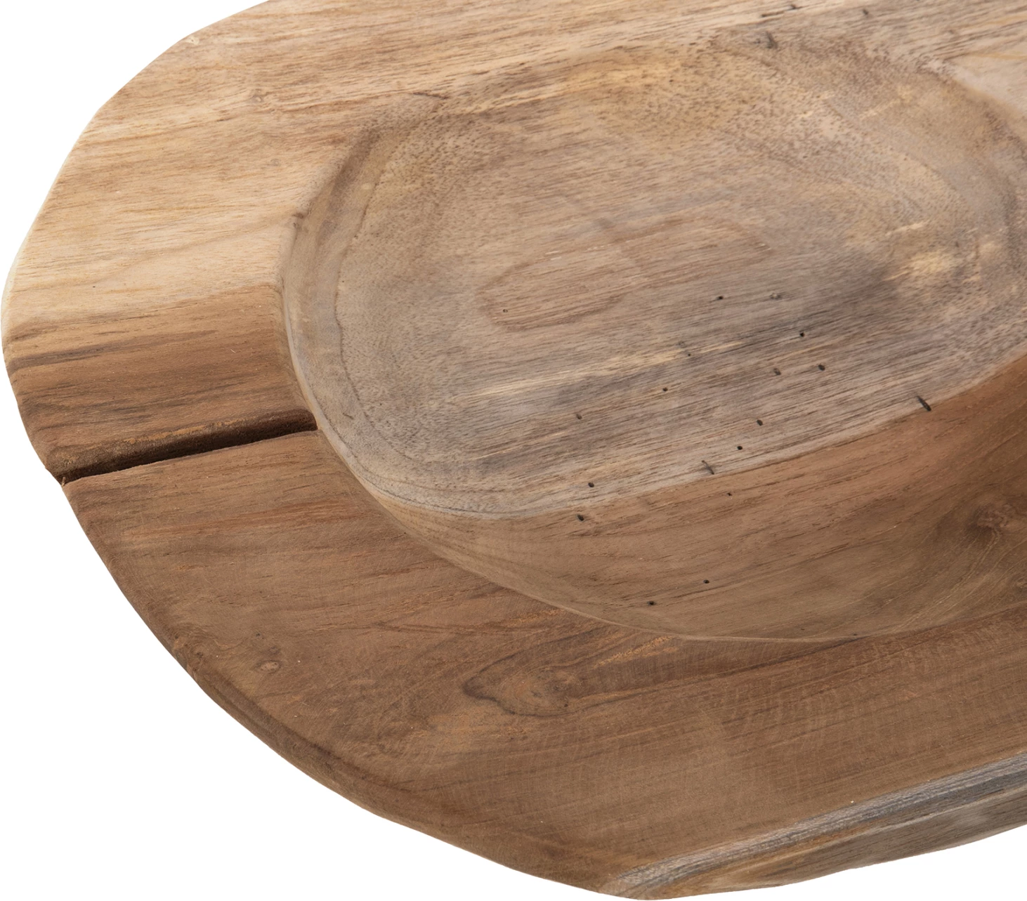 Dekorativna skleda za mizo YOKI FH9628 iz tikovine Φ39x6.5Hcm