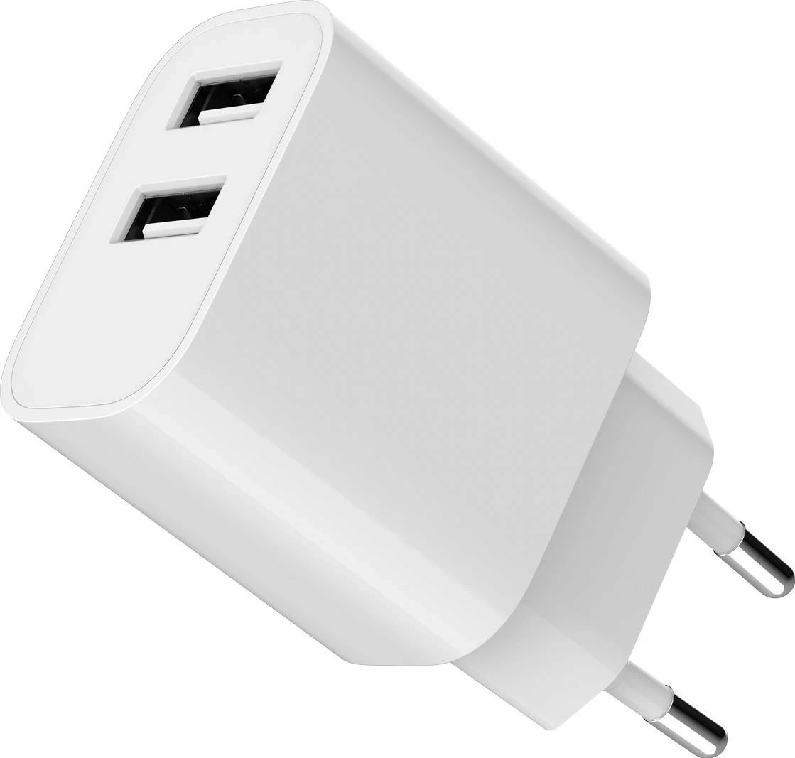 Dvojni USB-A polnilec Gembird, 5V 2.4 A, bel
