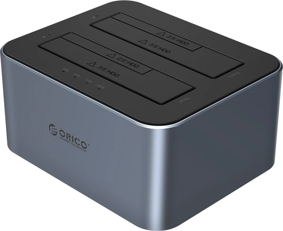 Postaja za dokiranje za 2 trda diska, kloniranje brez računalnika, USB-C, siva Orico 6626C3-C-V1