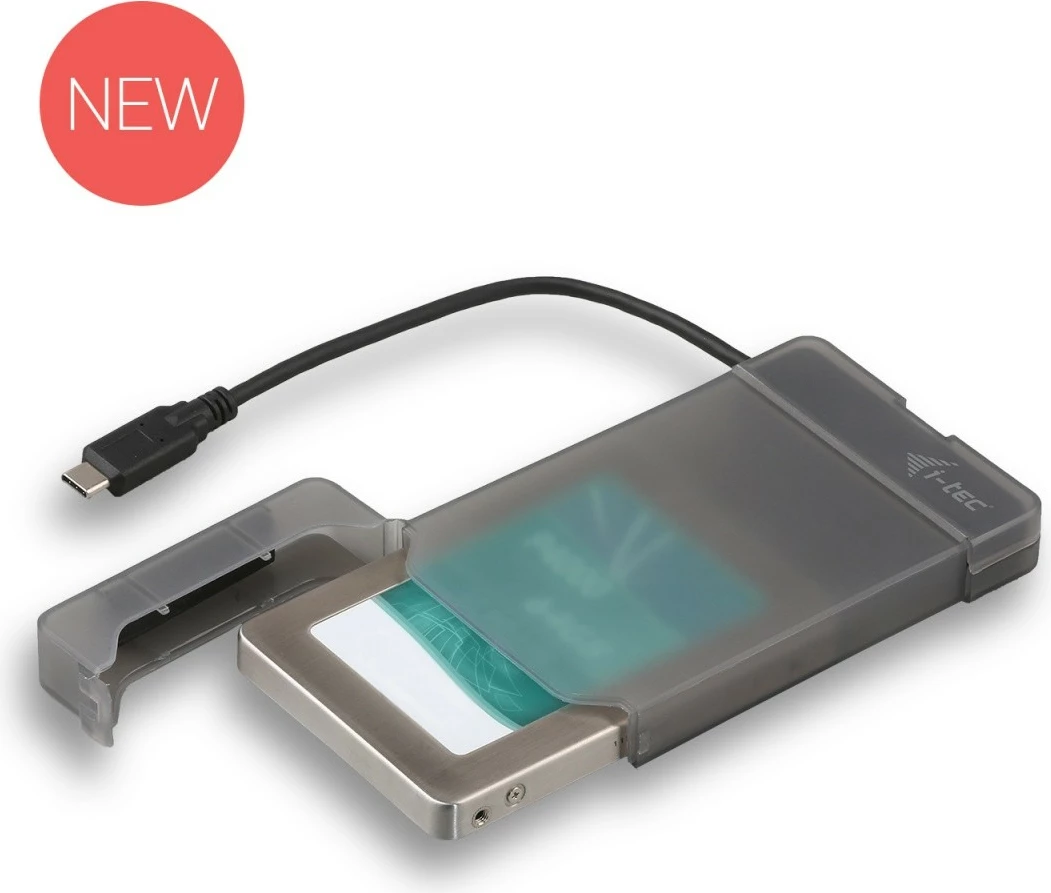 Zunanji računalniško ohišje i-tec MySafe USB-C 3.1 Gen. 2 za 2,5" SATA HDD/SSD, črn