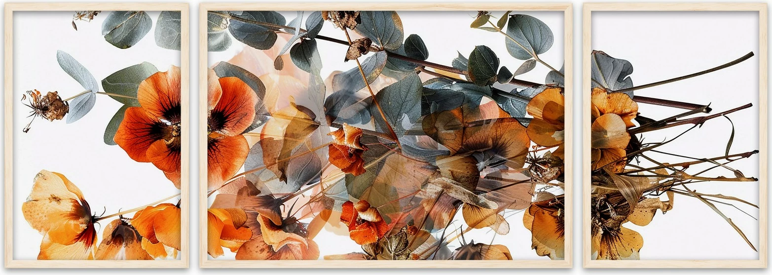 Dekorativna okvirjena slika, 3-delna, Wallity Huhu307, 50 x 140