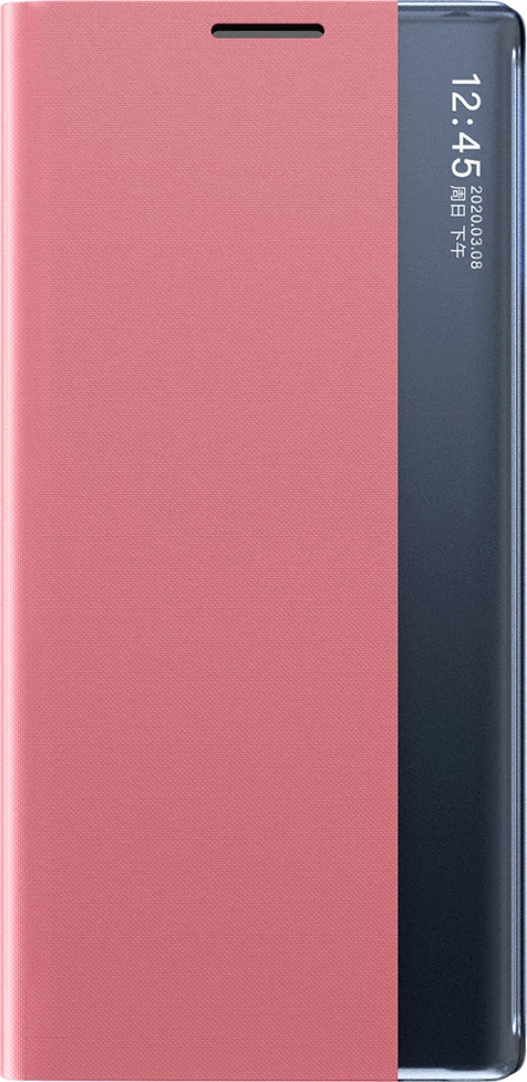 Ovitek za telefon s pokrovom in stojalom, roza Hurtel New Sleep Case za Samsung Galaxy S24 FE