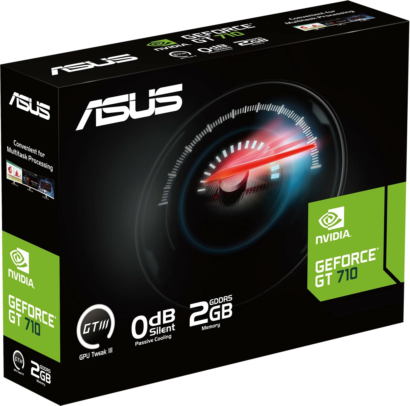Grafična kartica GeForce GT 710, ASUS, 2 GB GDDR5, PCI Express 2.0, črno/modra