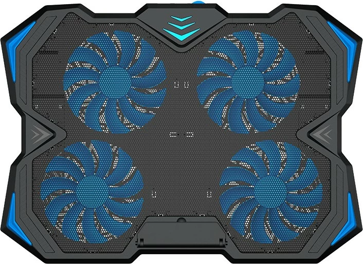 Hlajenje za prenosnik do 17", Tracer Gamezone Turbo, 4 ventilatorji, modra LED, črn