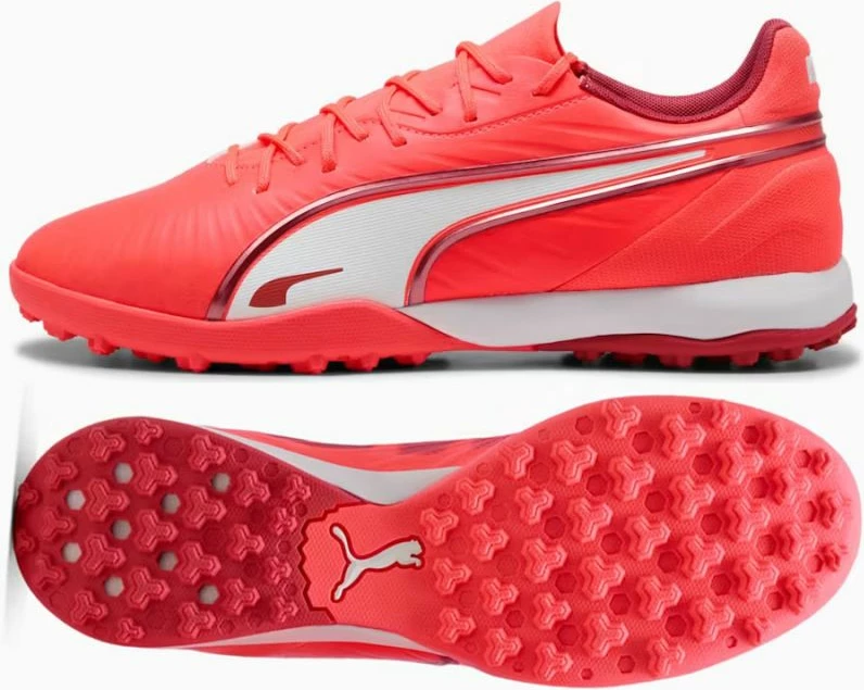 Nogometni čevlji Puma King Match TT M 108313-01, moški, rdeči