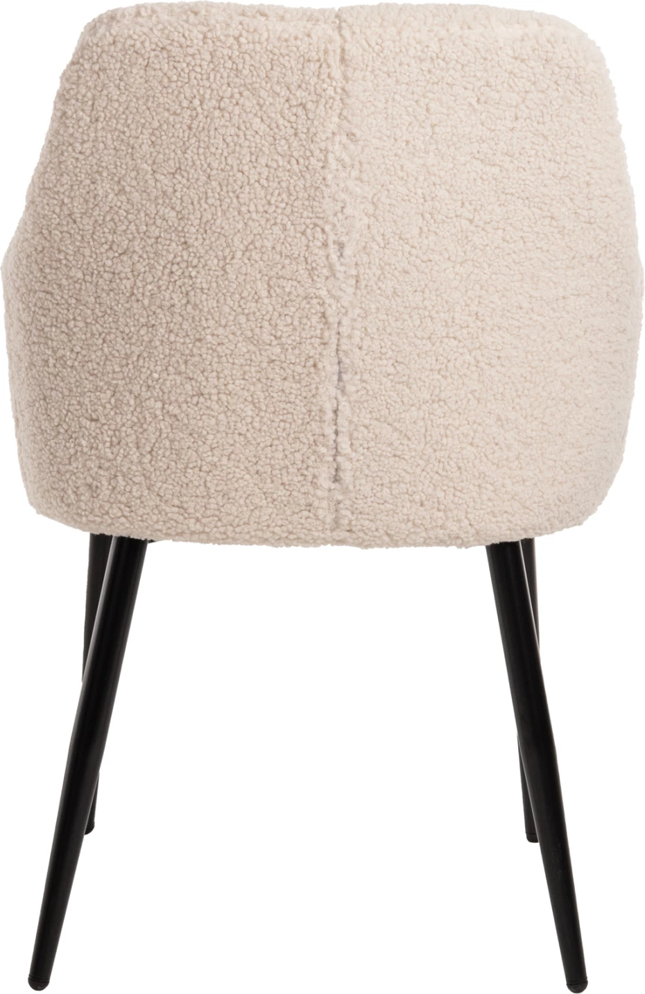 Fotelj SHELLY FH8591.02 iz tkanine TEDDY v beli barvi s črnimi kovinskimi nogami 57x55x87H cm, set 2 kosov
