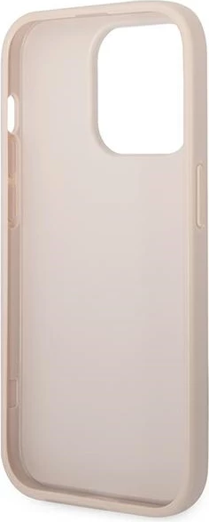 Ovitek za telefon za iPhone 14 Pro Max 6,7", trdo ohišje, umetno usnje, roza, Guess GUHCP14XG4GFPI