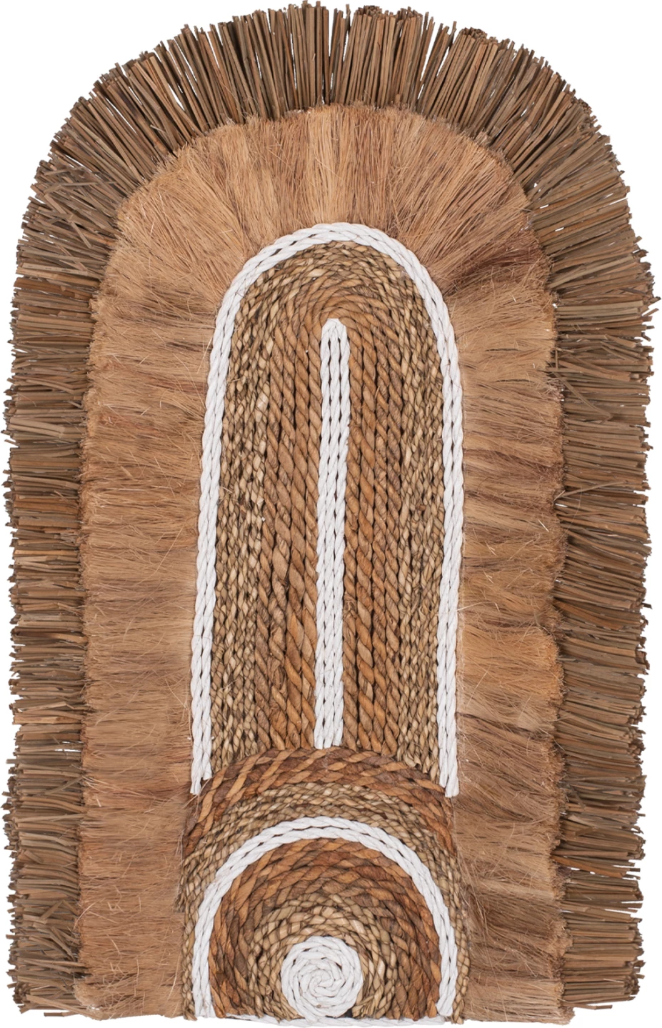 Stenska dekoracija z vlakni abake in vrvjo v naravni barvi 32X58X8cm.FH7791