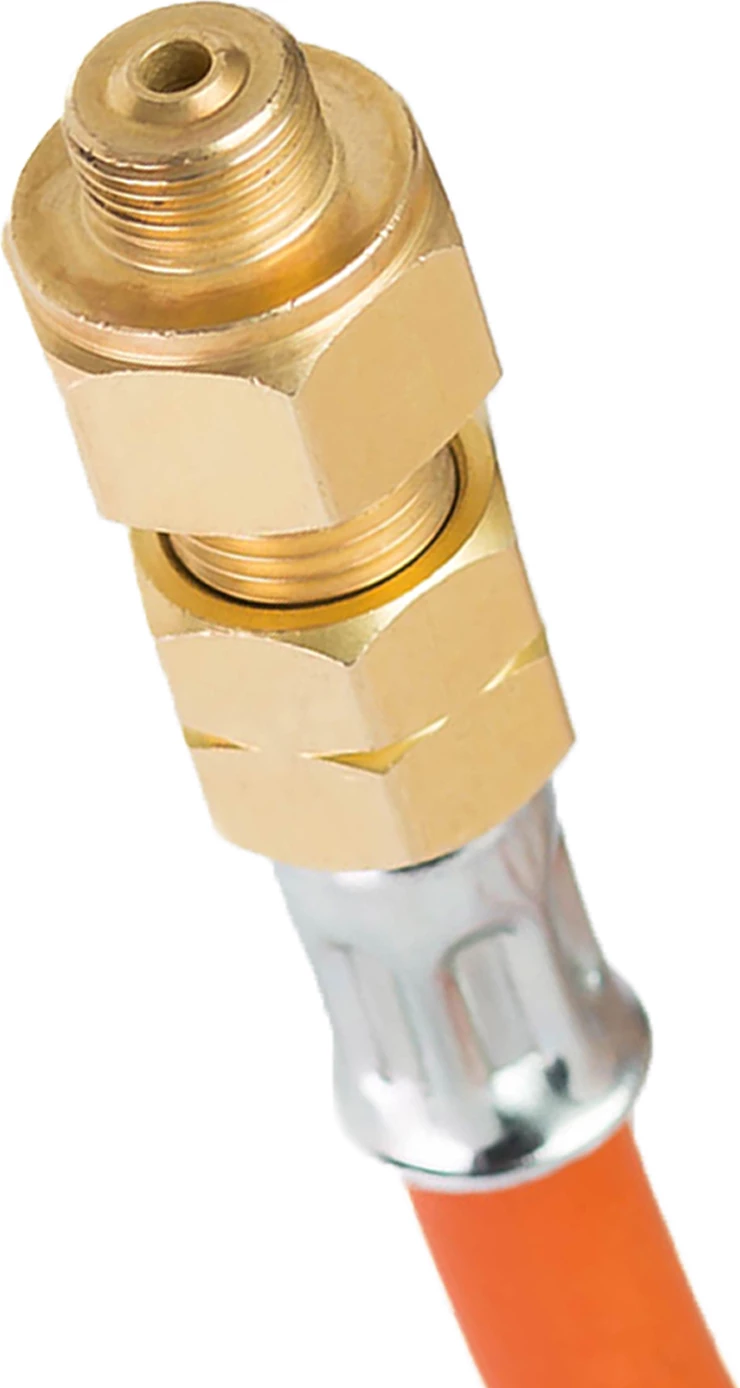 Regulator za turistične plinske jeklenke z 1,5 m cevjo, oranžen — Meva U4754-B