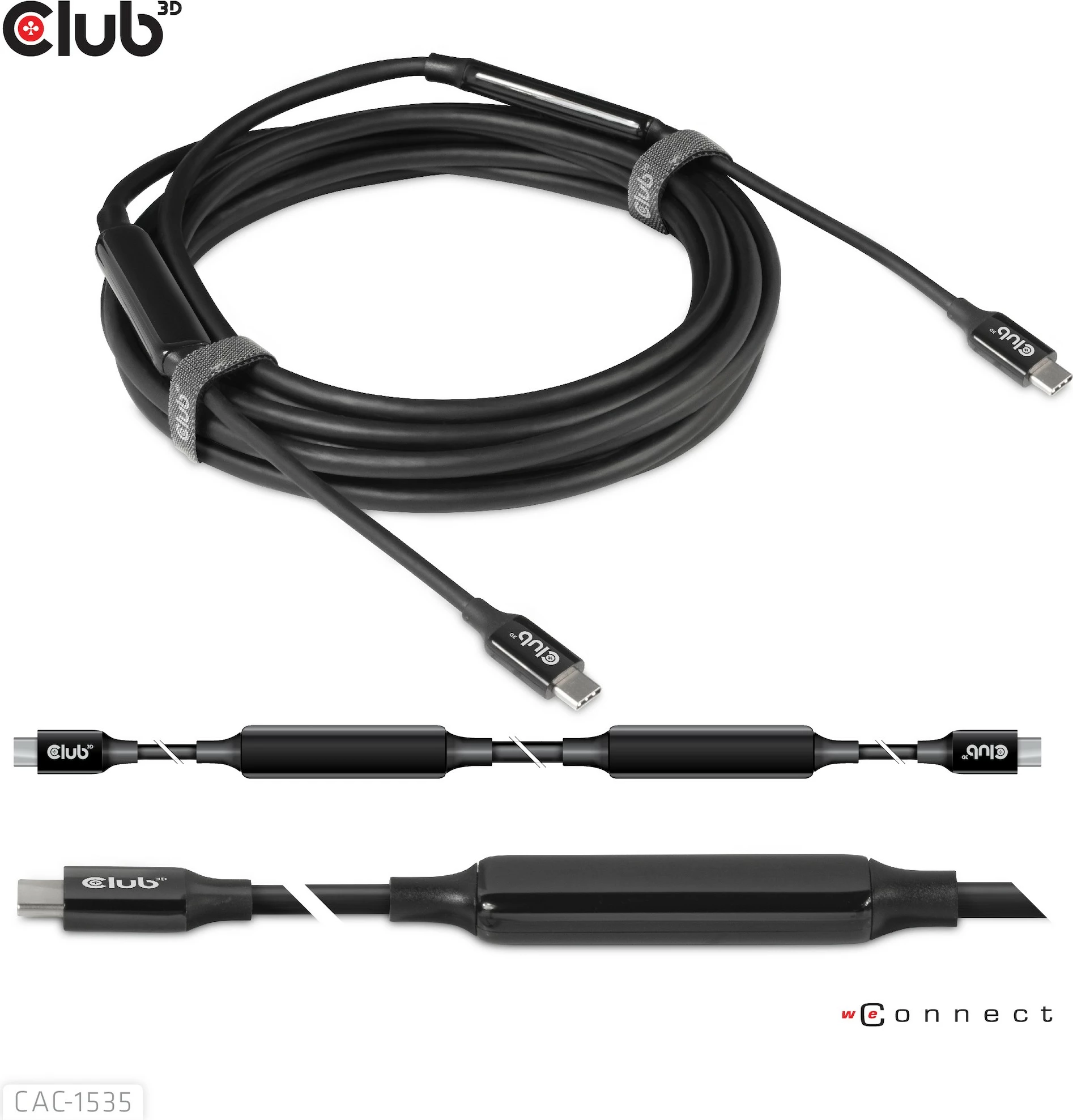 USB-C kabel 5 m, USB 3.2 Gen 2, 60 W, črn Club3D