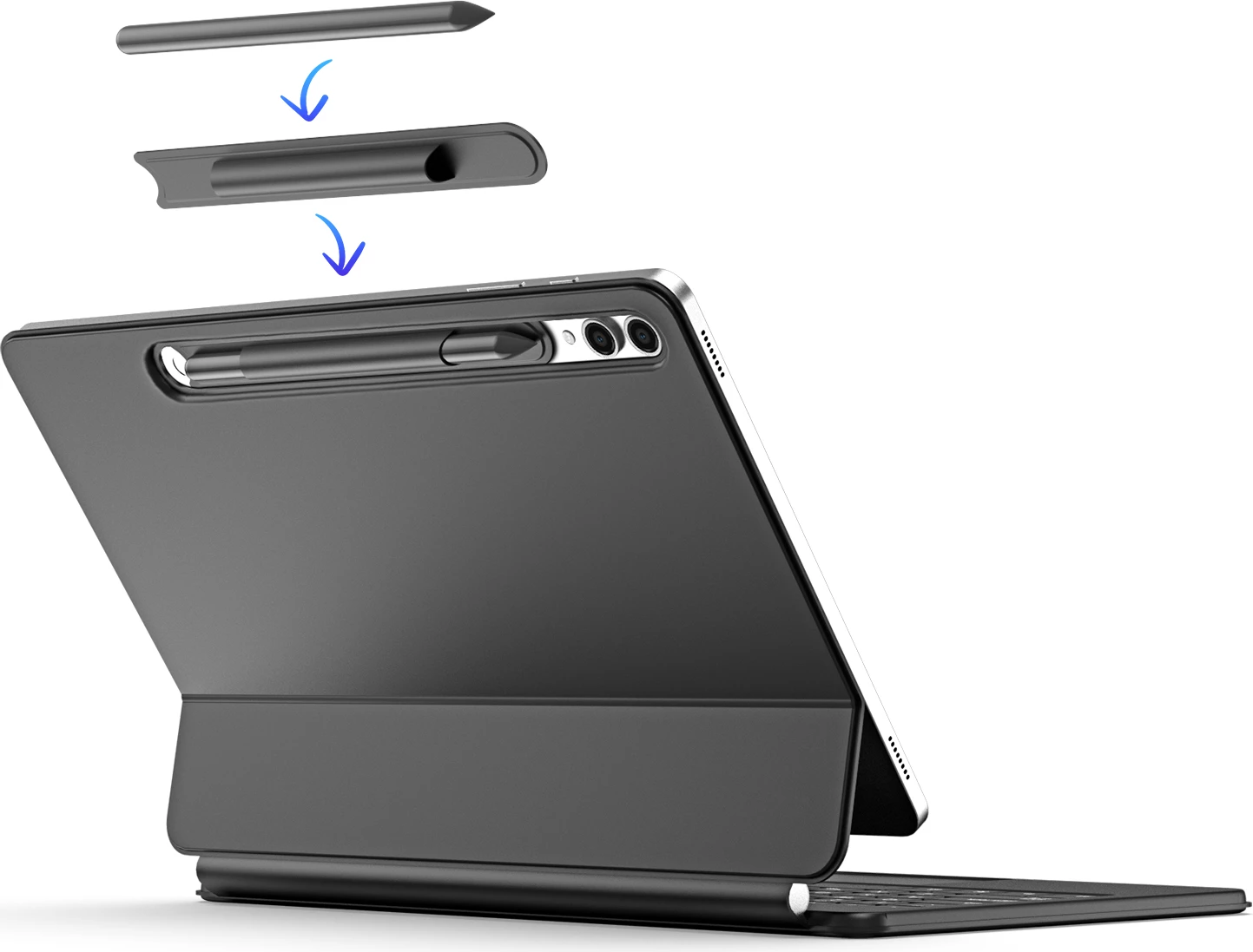 Ovitek z Bluetooth tipkovnico Dux Ducis MK Series za Samsung Galaxy Tab S9+, S8+, S7+, črn