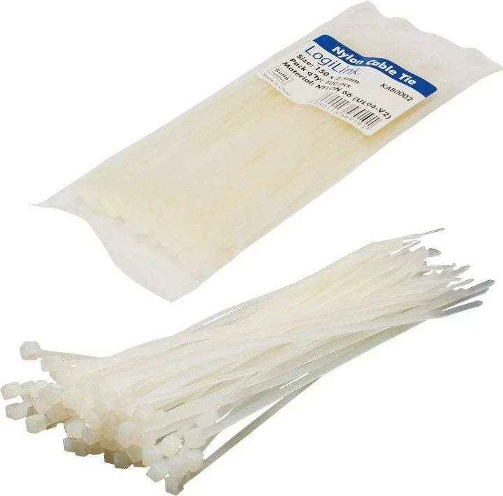Rokavčki za organizacijo kablov LogiLink, 0,15 m, beli