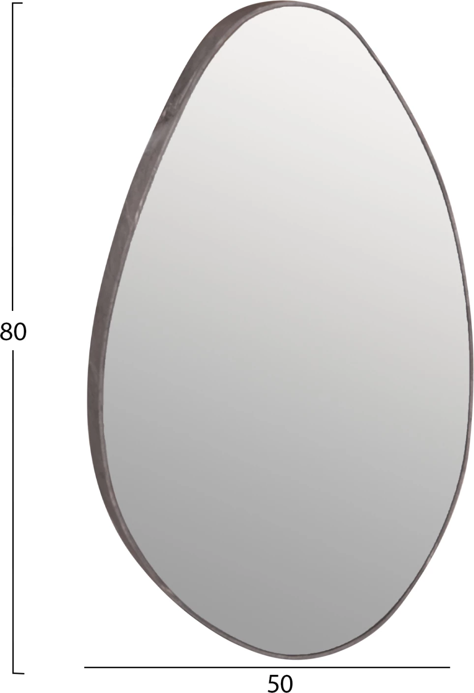 Stensko ogledalo kaplja FH4488.02 MDF okvir v sivi barvi marmorja 50x80H cm