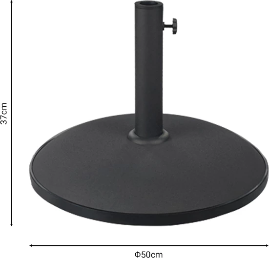 Baza za senčnik iz cementa, 25 kg, fi 50 cm, Elfie, siva