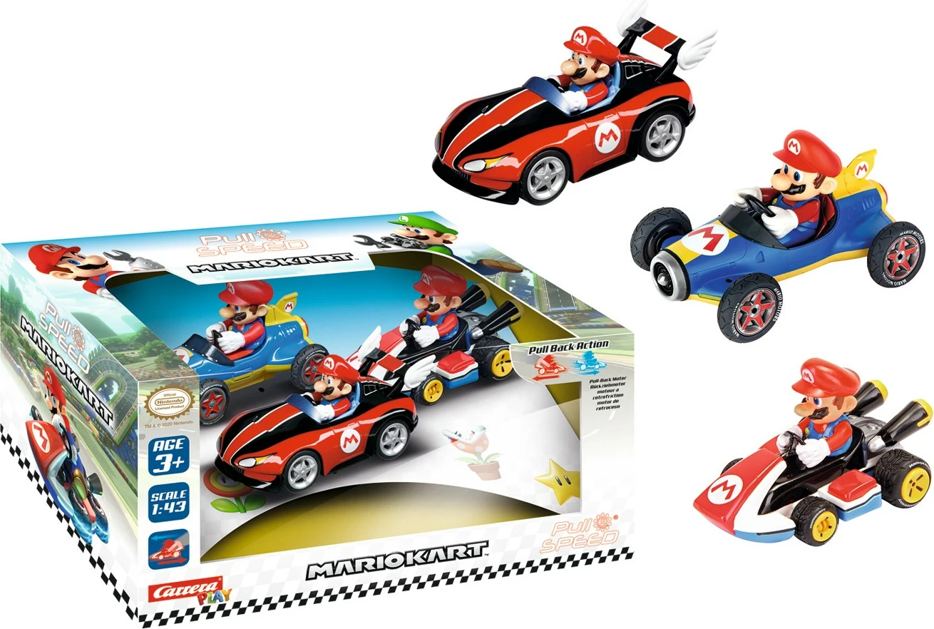 Set avtomobilčkov z motivom Mario Kart, Carrera 15813016, večbarven